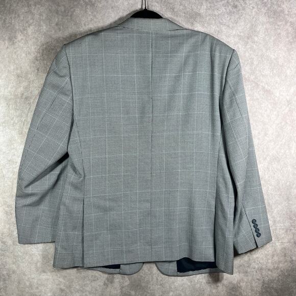 Jos. A. Bank Blazer Mens Size 44S Blue Black Houndstooth Tailored Fit Two-Button - Picture 4 of 11